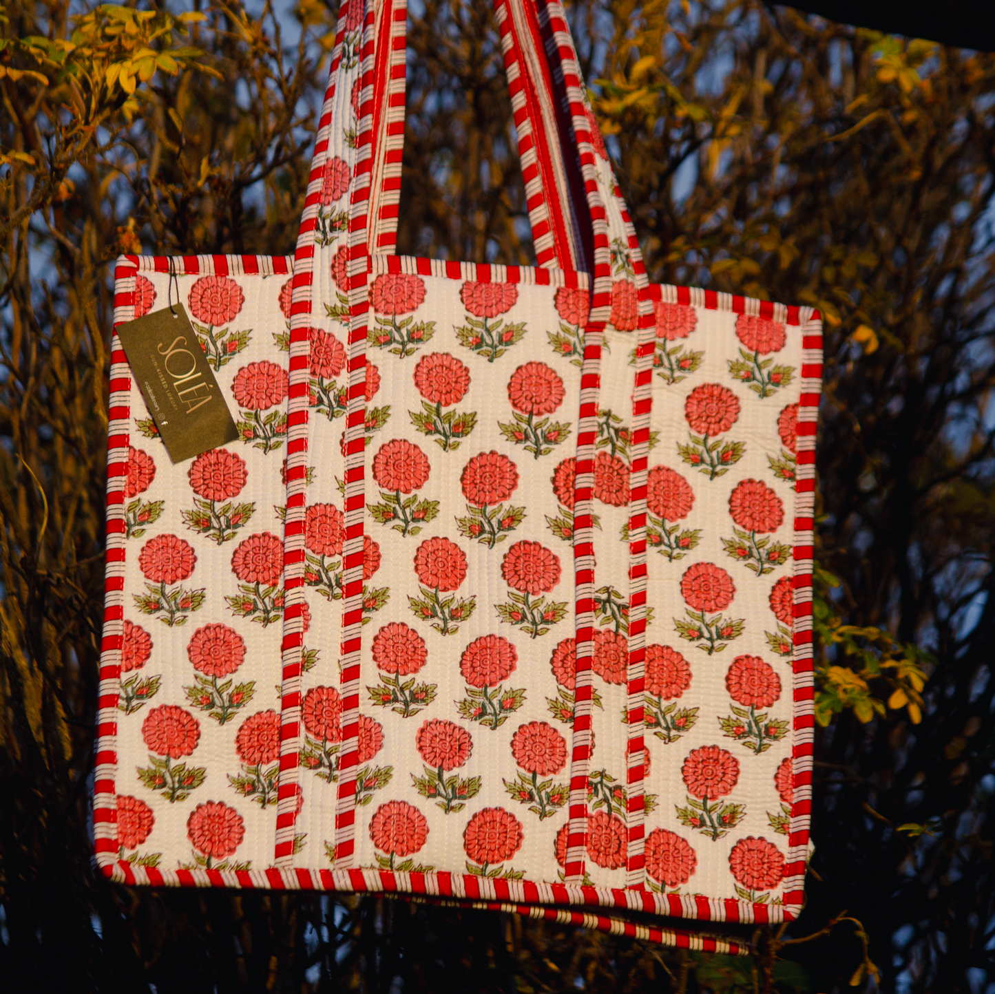 Bouquet Cotton Handmade Tote Bag - Soléa