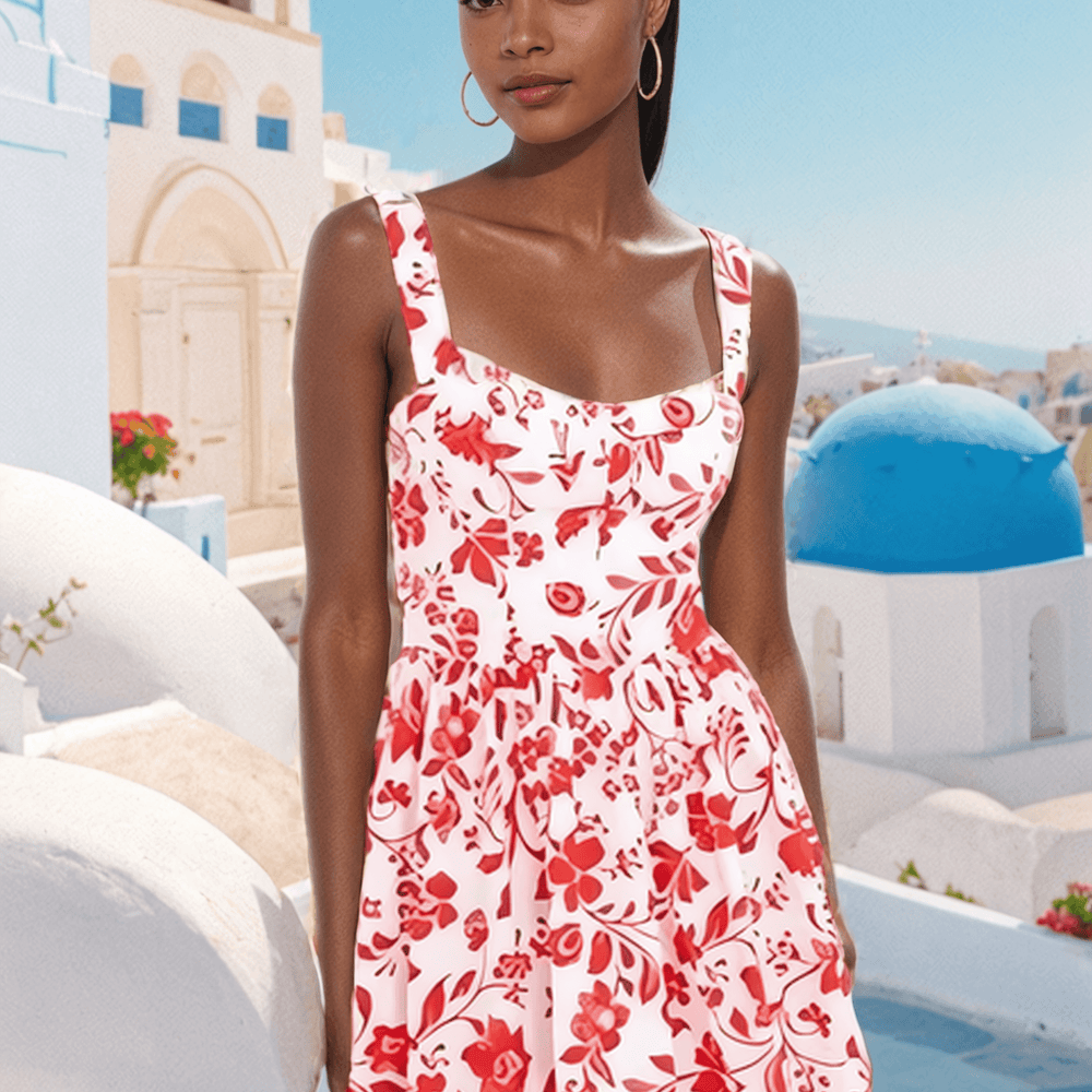 Red Vineyard Mini Dress - Soléa