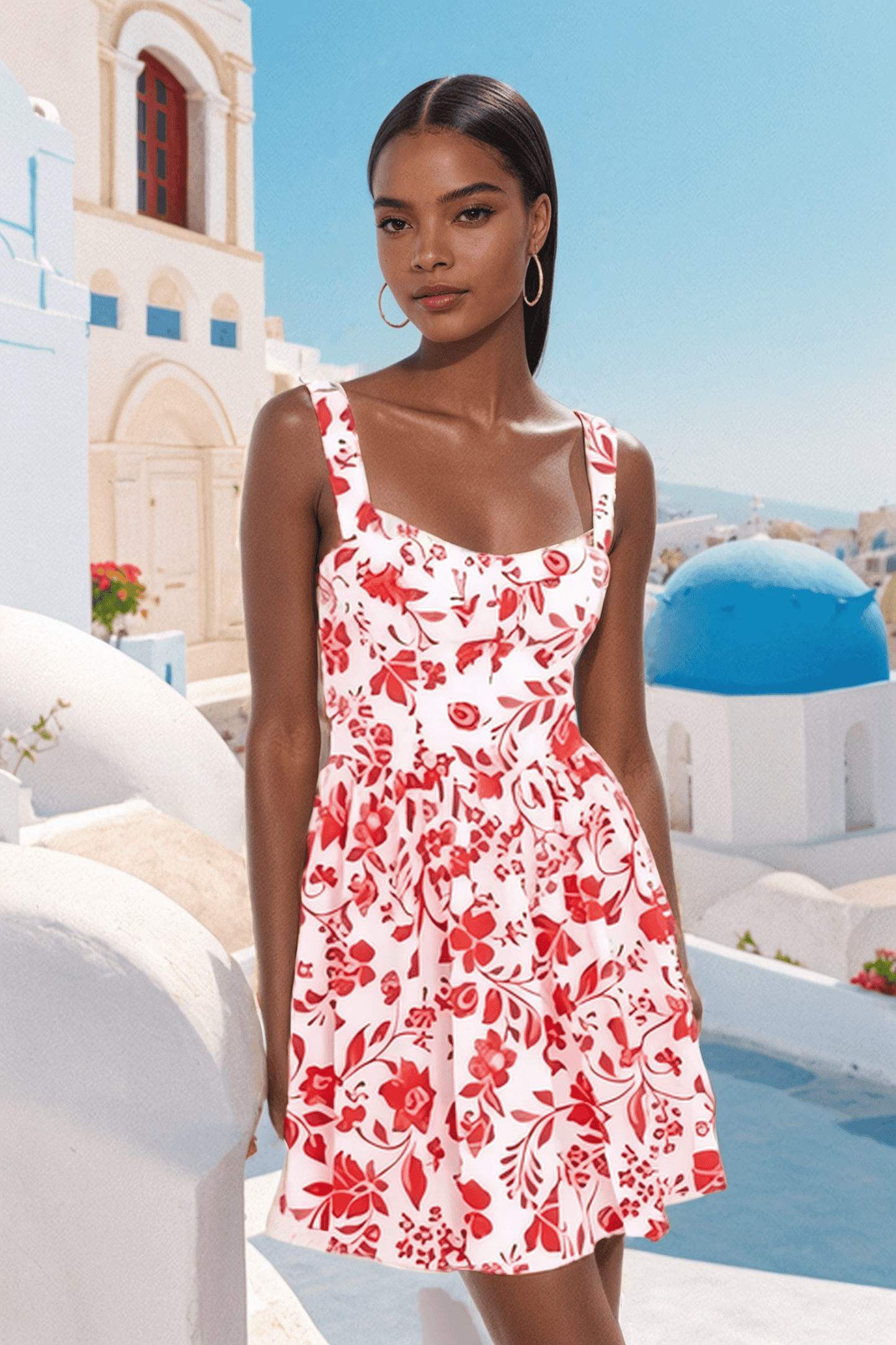 Red Vineyard Mini Dress - Soléa